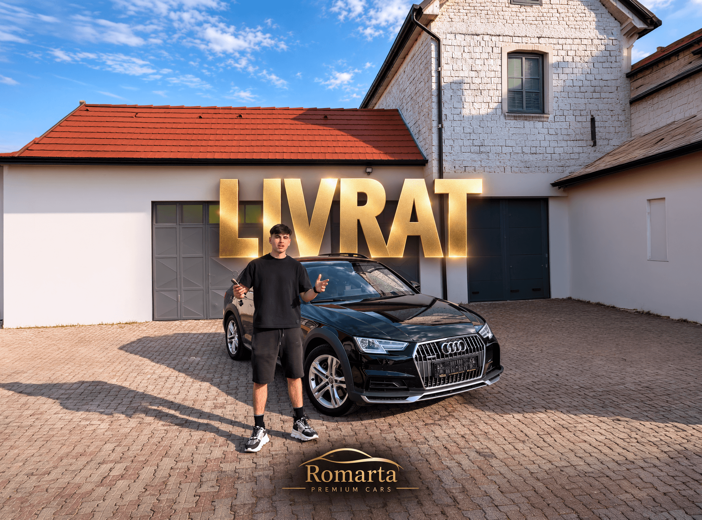 Audi negru livrat de Romarta Cars